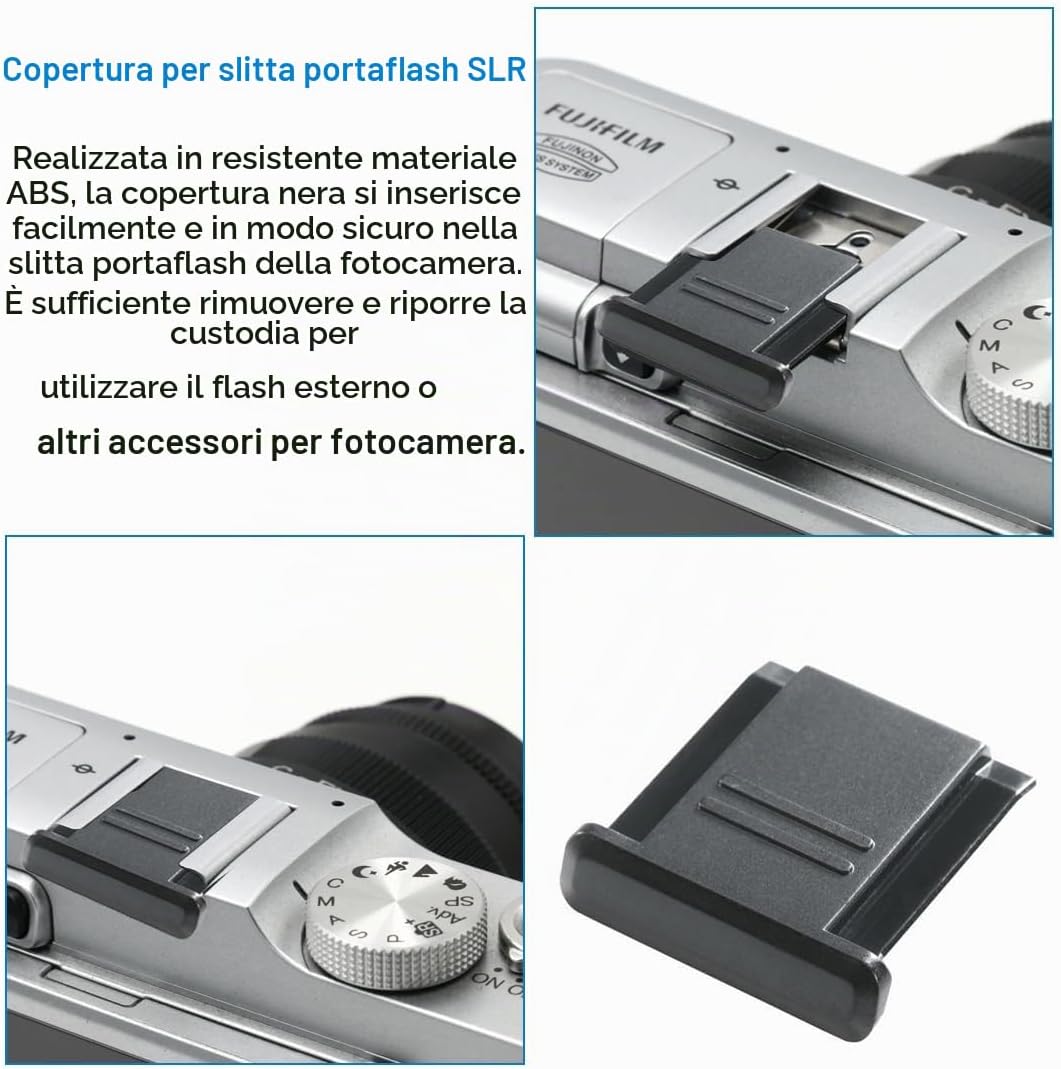 3PCS COVER TAPPO COPERCHIO PROTEZIONE SLITTA FLASH UNIVERSALE PER FOTOCAMERA CANON, FUJIFILM, LEICA, NIKON, OLYMPUS, PANASONIC, PENATAX, SIGMA, SAMSUNG