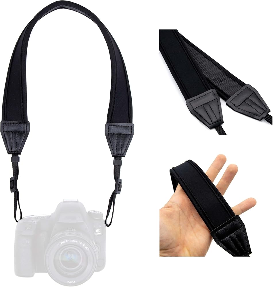 CINGHIA TRACOLLA IN NEOPRENE PER FOTOCAMERA REFLEX E MIRRORLESS