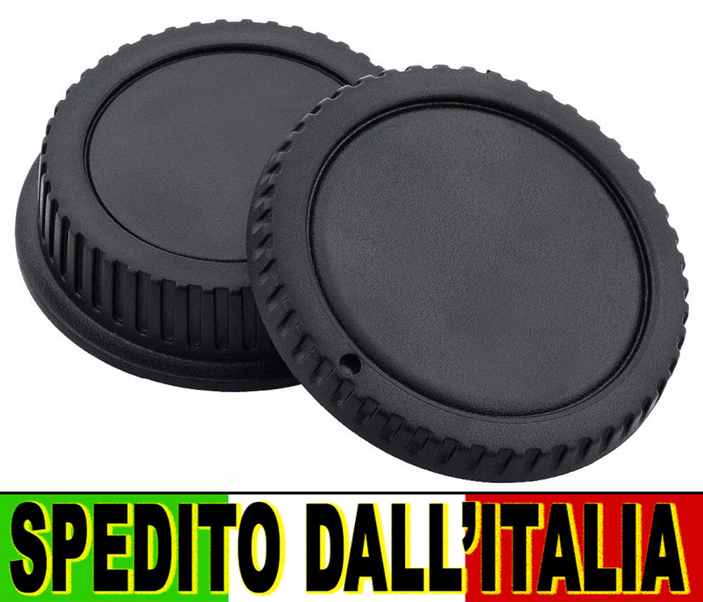KIT TAPPO RETRO OBIETTIVO + CORPO MACCHINA PER FOTOCAMERA REFLEX CANON EOS  1D 5D 6D 7D ECC. BODY CAP + REAR LENS CAP  COVER