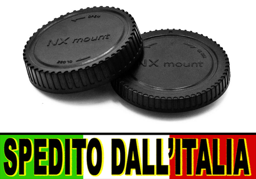 KIT TAPPO RETRO OBIETTIVO + CORPO MACCHINA PER FOTOCAMERA SAMSUNG NX BODY CAP + REAR LENS CAP COVER