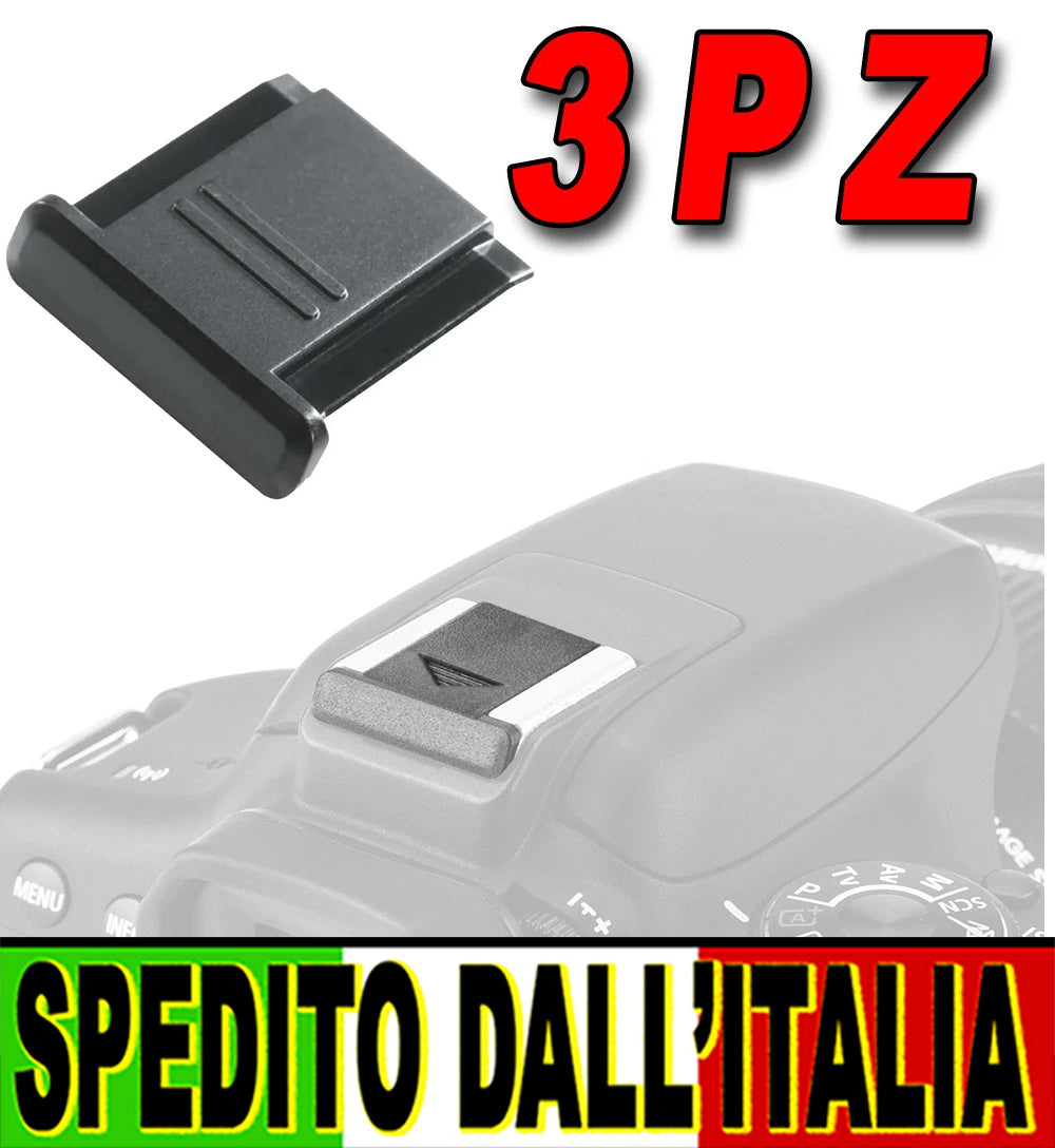 3 PEZZI COVER TAPPO COPERCHIO PER SLITTA FLASH UNIVERSALE PER FOTOCAMERA CANON, FUJIFILM, LEICA, NIKON, OLYMPUS, PANASONIC, PENATAX, SIGMA, SAMSUNG