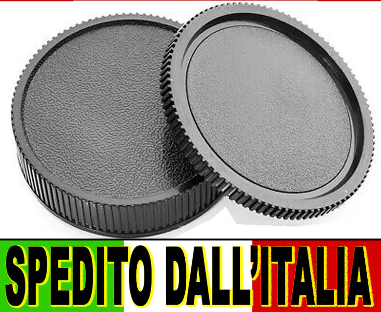 SET TAPPO CORPO MACCHINA RETRO OBIETTIVO LEICA R LENS BODY CAP COVER CAMERA R2 R3 R4 R5 R6 R7 R8 R9