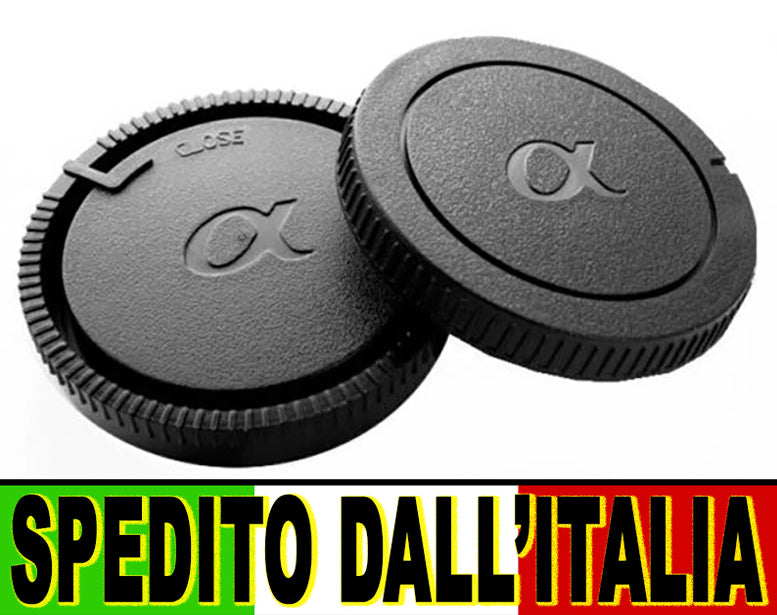 SET TAPPO CORPO MACCHINA RETRO OBIETTIVO FOTOCAMERA SONY ALPHA α A99 A77 A68 A57 A37 A580 CAMERA BODY LENS CAP