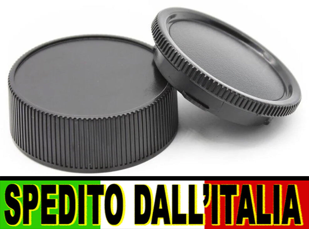 KIT TAPPO RETRO OBIETTIVO + CORPO MACCHINA PER FOTOCAMERA MIRRORLESS LEICA M11 M10 M9 M8 M7 M6 M5 ECC. M BODY CAP + REAR LENS CAP  COVER