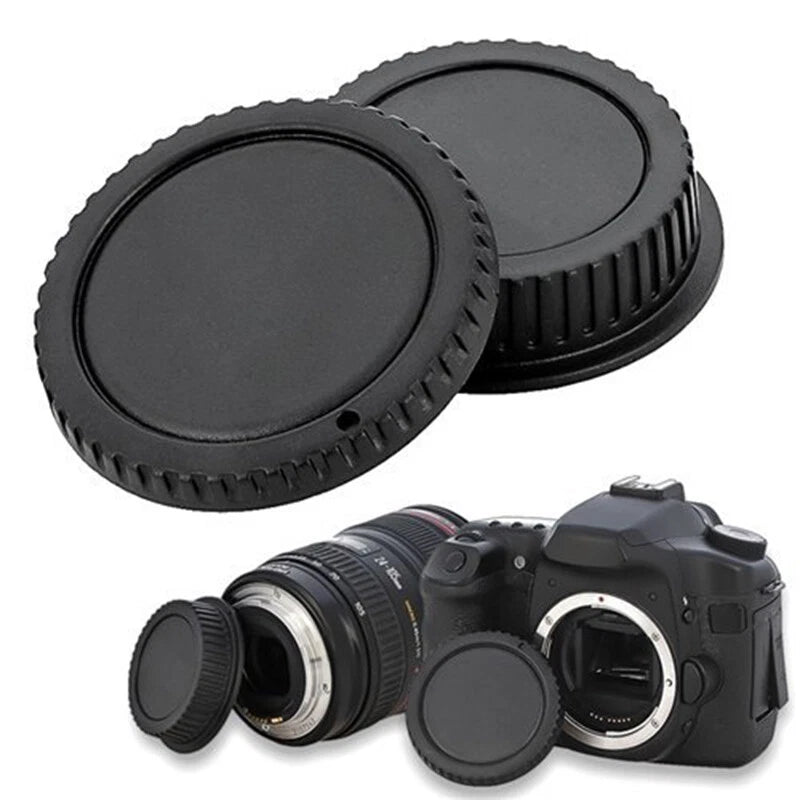 KIT TAPPO RETRO OBIETTIVO + CORPO MACCHINA PER FOTOCAMERA REFLEX CANON EOS  1D 5D 6D 7D ECC. BODY CAP + REAR LENS CAP  COVER