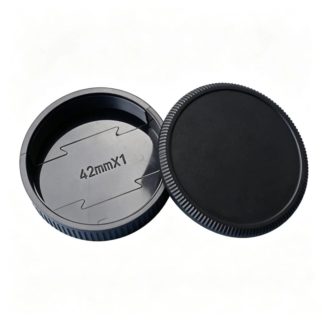 SET TAPPO CORPO MACCHINA RETRO OBIETTIVO M42 (42MMX1) LENS  BODY CAP COVER CAMERA M42