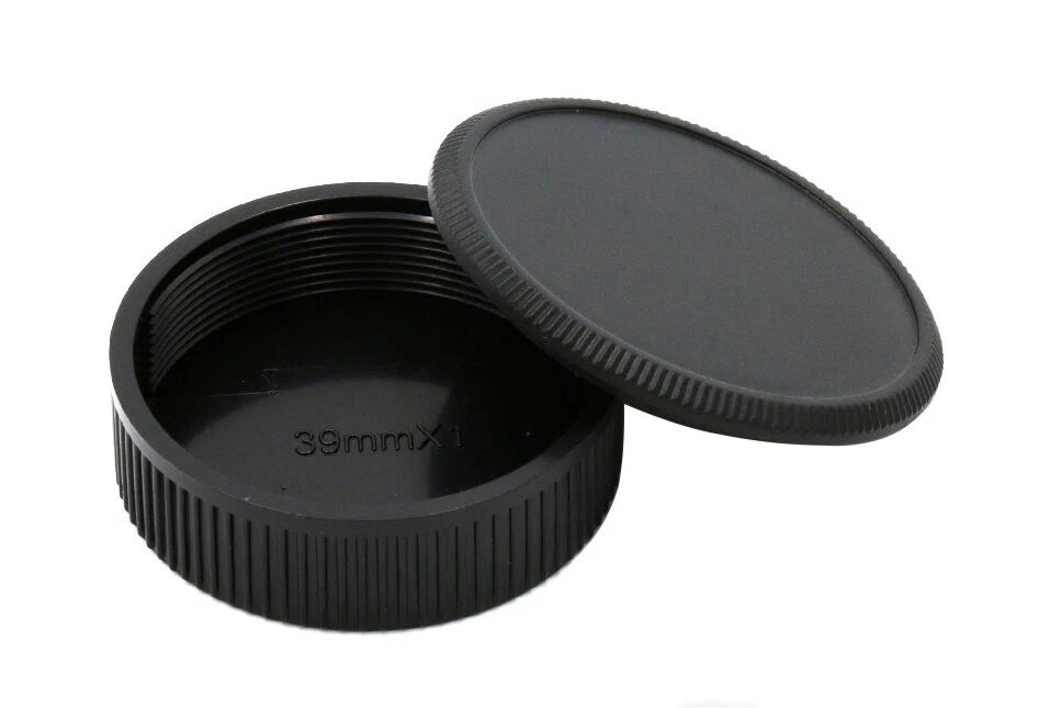 SET TAPPO CORPO MACCHINA RETRO OBIETTIVO M39 (39MMX1) LENS  BODY CAP COVER CAMERA M39