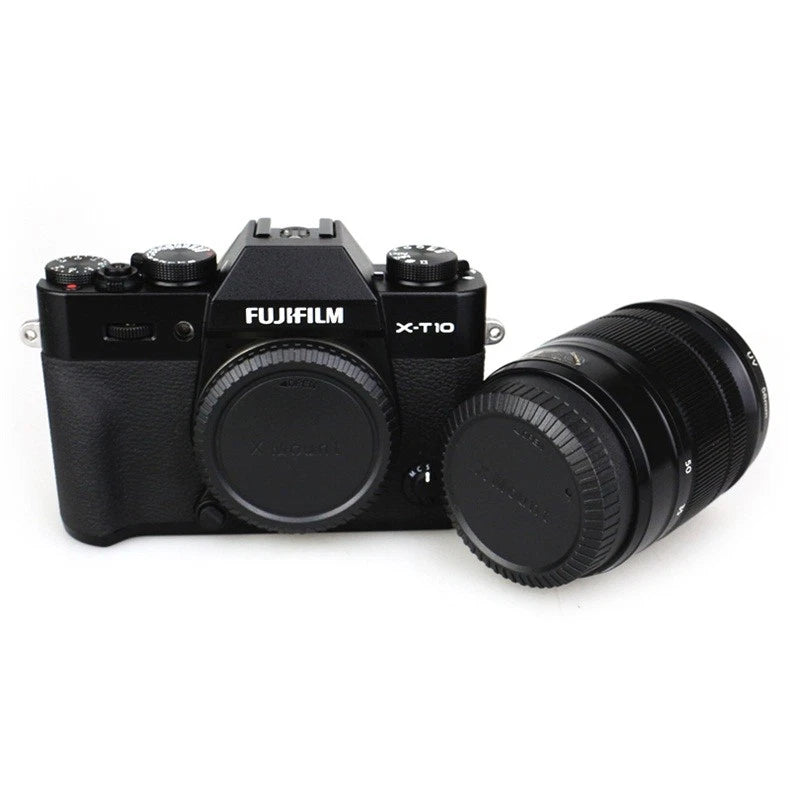 KIT TAPPO RETRO OBIETTIVO + CORPO MACCHINA PER FOTOCAMERA FUJIFILM FX-MOUNT BODY CAP + REAR LENS CAP  COVER