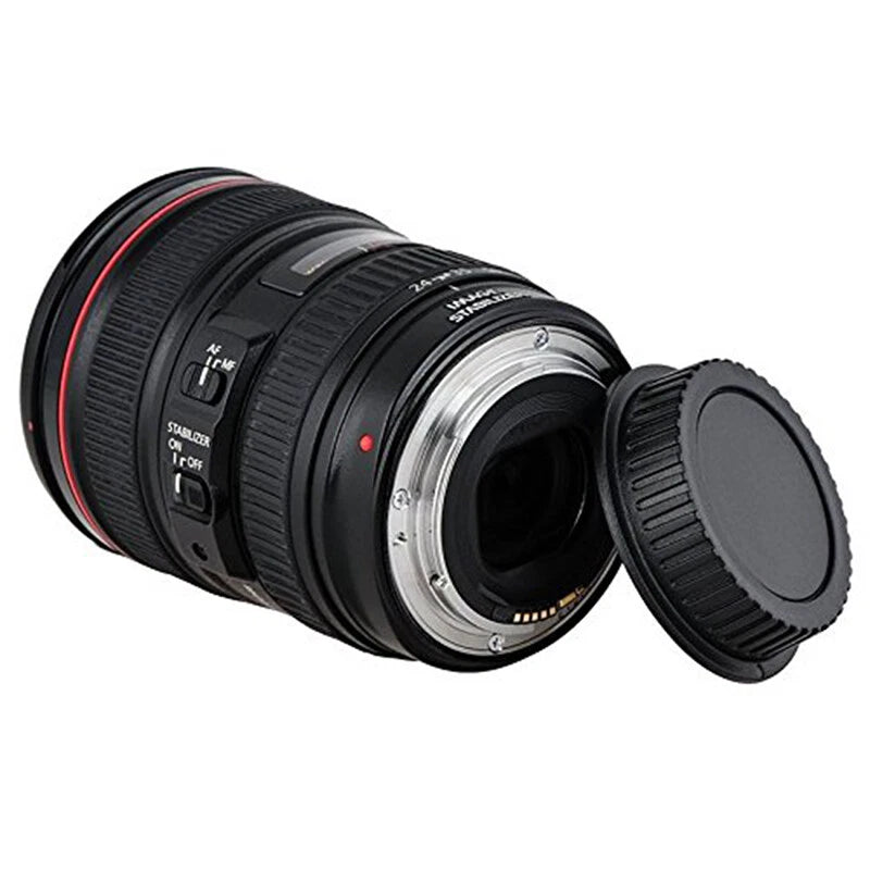 KIT TAPPO RETRO OBIETTIVO + CORPO MACCHINA PER FOTOCAMERA REFLEX CANON EOS  1D 5D 6D 7D ECC. BODY CAP + REAR LENS CAP  COVER