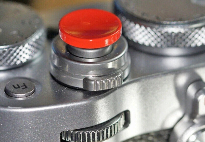 PULSANTE DI SCATTO MORBIDO ROSSO SOFT SHUTTER RELEASE BUTTON RED PER LEICA FUJIFILM ECC.