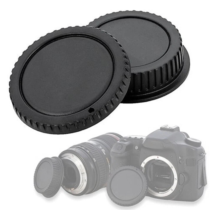 KIT TAPPO RETRO OBIETTIVO + CORPO MACCHINA PER FOTOCAMERA REFLEX CANON EOS  1D 5D 6D 7D ECC. BODY CAP + REAR LENS CAP  COVER