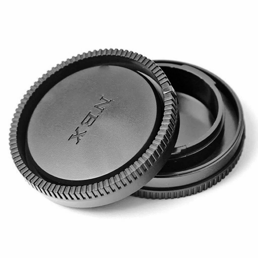 KIT TAPPO RETRO OBIETTIVO + CORPO MACCHINA PER FOTOCAMERA SONY NEX BODY CAP + REAR LENS CAP COVER