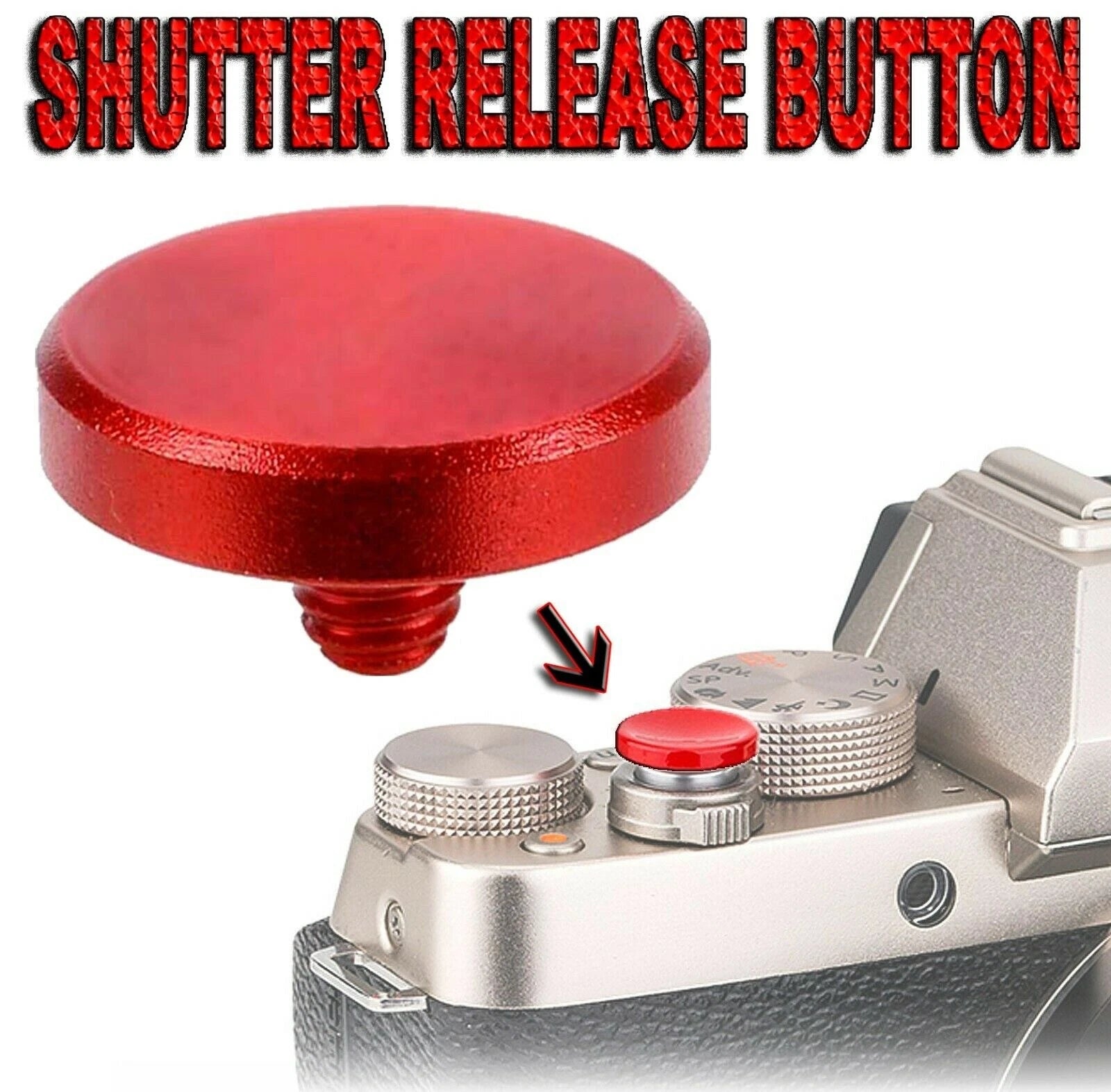 PULSANTE DI SCATTO MORBIDO ROSSO SOFT SHUTTER RELEASE BUTTON RED PER LEICA FUJIFILM ECC.