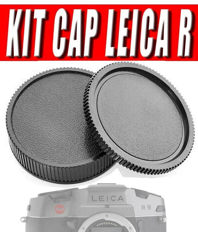 SET TAPPO CORPO MACCHINA RETRO OBIETTIVO LEICA R LENS BODY CAP COVER CAMERA R2 R3 R4 R5 R6 R7 R8 R9