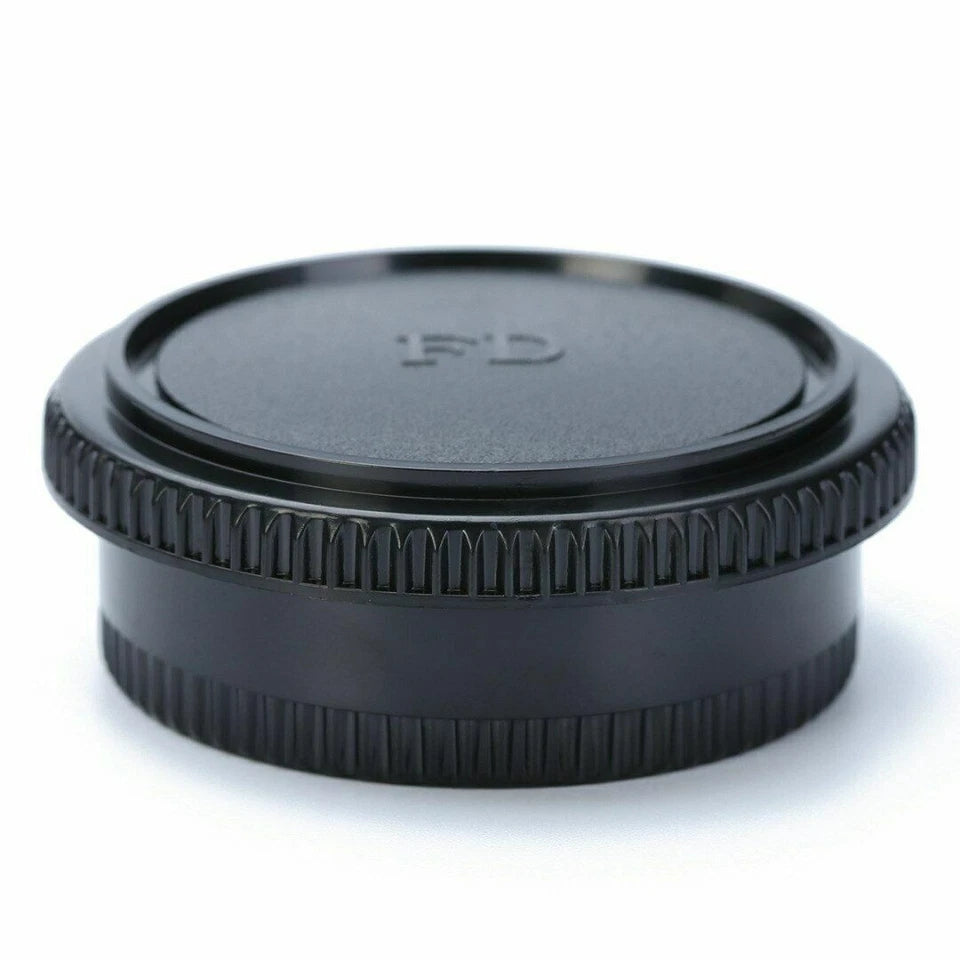 SET TAPPO CORPO MACCHINA RETRO OBIETTIVO CANON FD BODY LENS CAP COVER FILM CAMERA