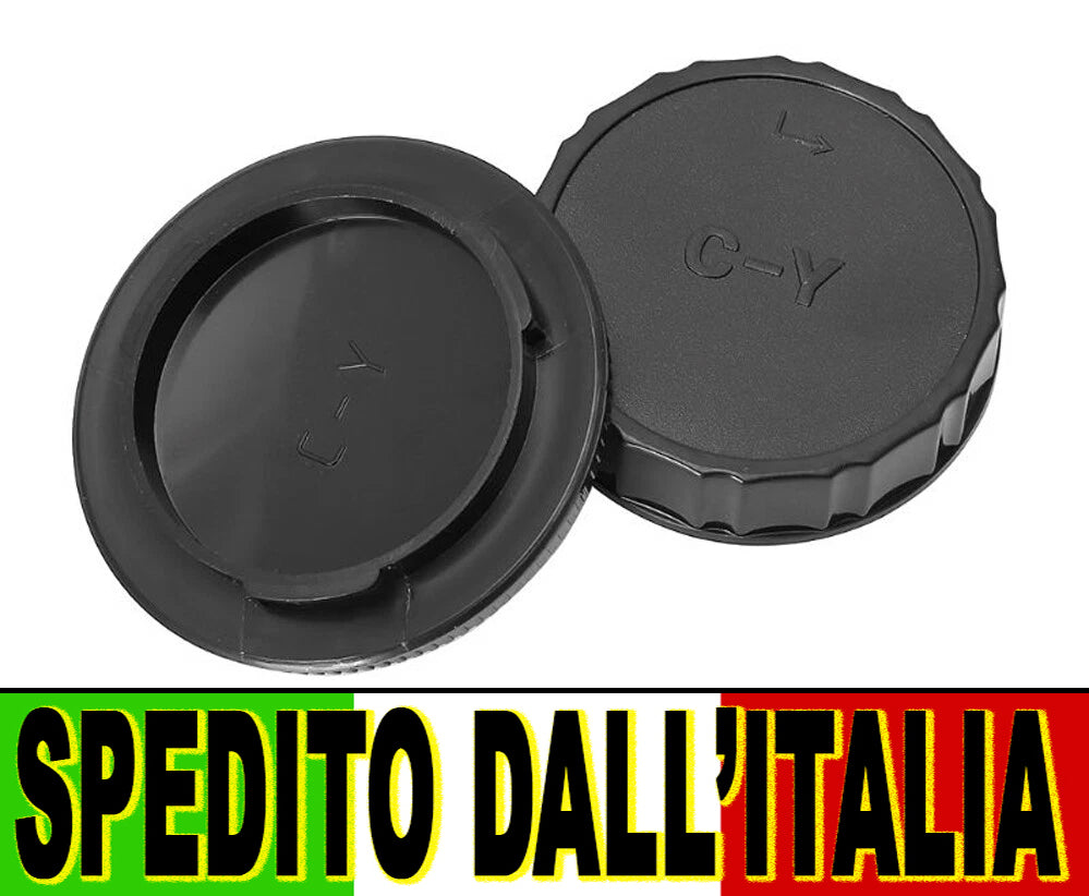 SET TAPPO CORPO MACCHINA RETRO OBIETTIVO CONTAX YASHICA C/Y BODY LENS CAP COVER CAMERA